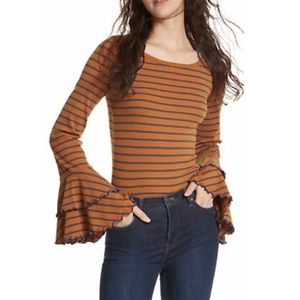 We The Free Good Find Striped Bell Sleeve
